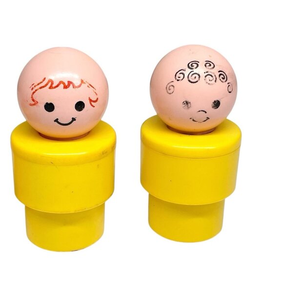 Lot Of 3 1974 Fisher Price Little People Jumbo Yellow Figures 3 1/2" - Picture 3 of 9